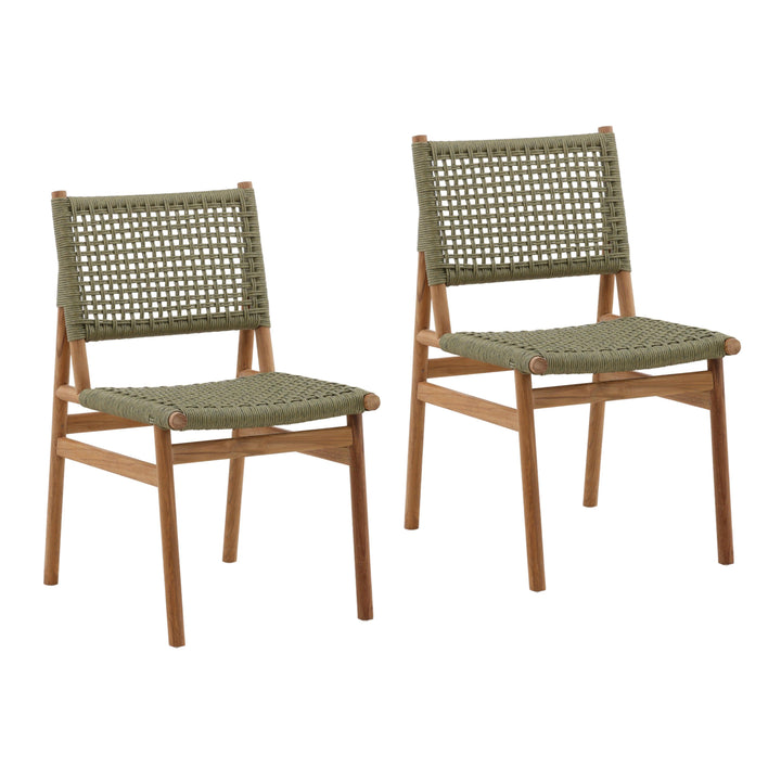 Francina Outdoor Dining Chair Set of 2 Green - SwayLiving