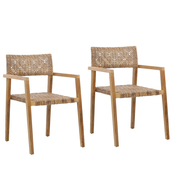 Chairet Deeta Outdoor Dining Chair Set of 2 Brown - SwayLiving