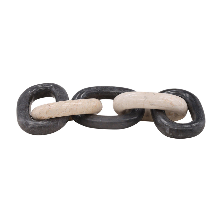 Yaron Chain Link Cream Black - SwayLiving