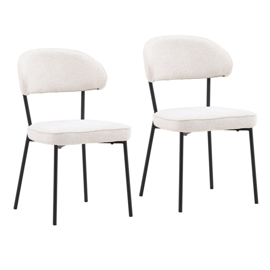 Mera Dining Chair Set of 2 Cream - SwayLiving
