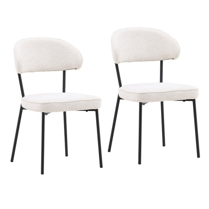 Mera Dining Chair Set of 2 Cream - SwayLiving