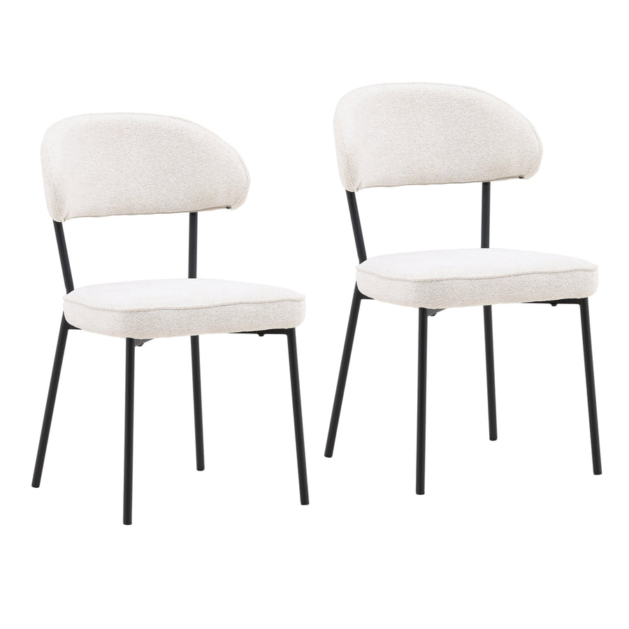 Mera Dining Chair Set of 2 Cream - SwayLiving
