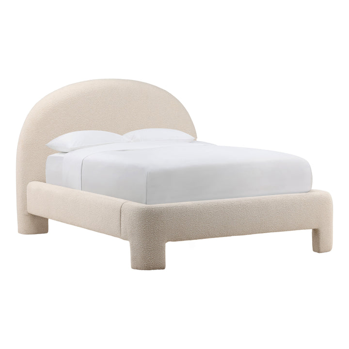 Amiro Bed Queen Cream — Front Three-Quarter