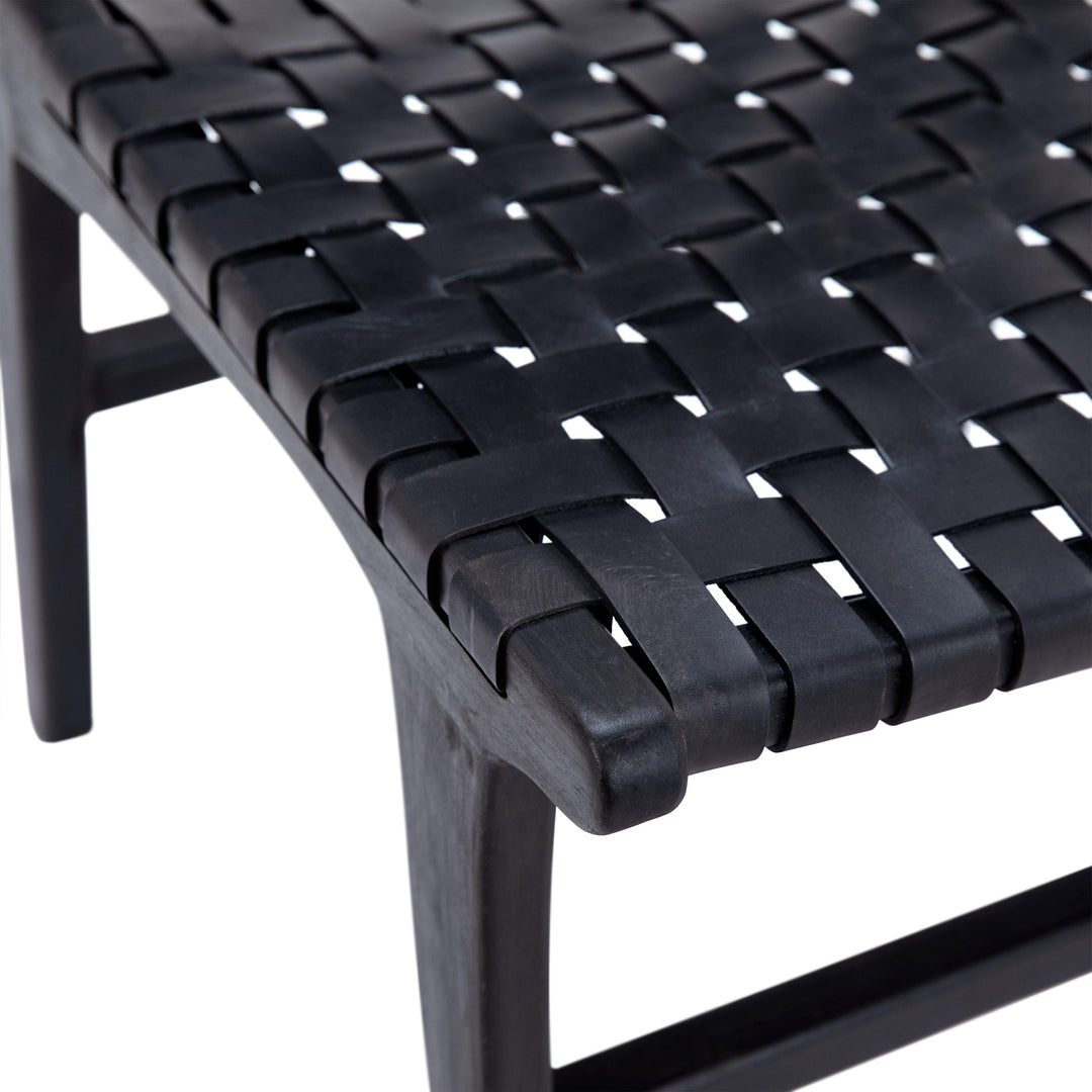 Dalen Dining Chair Black Leather Blk Frame - SwayLiving