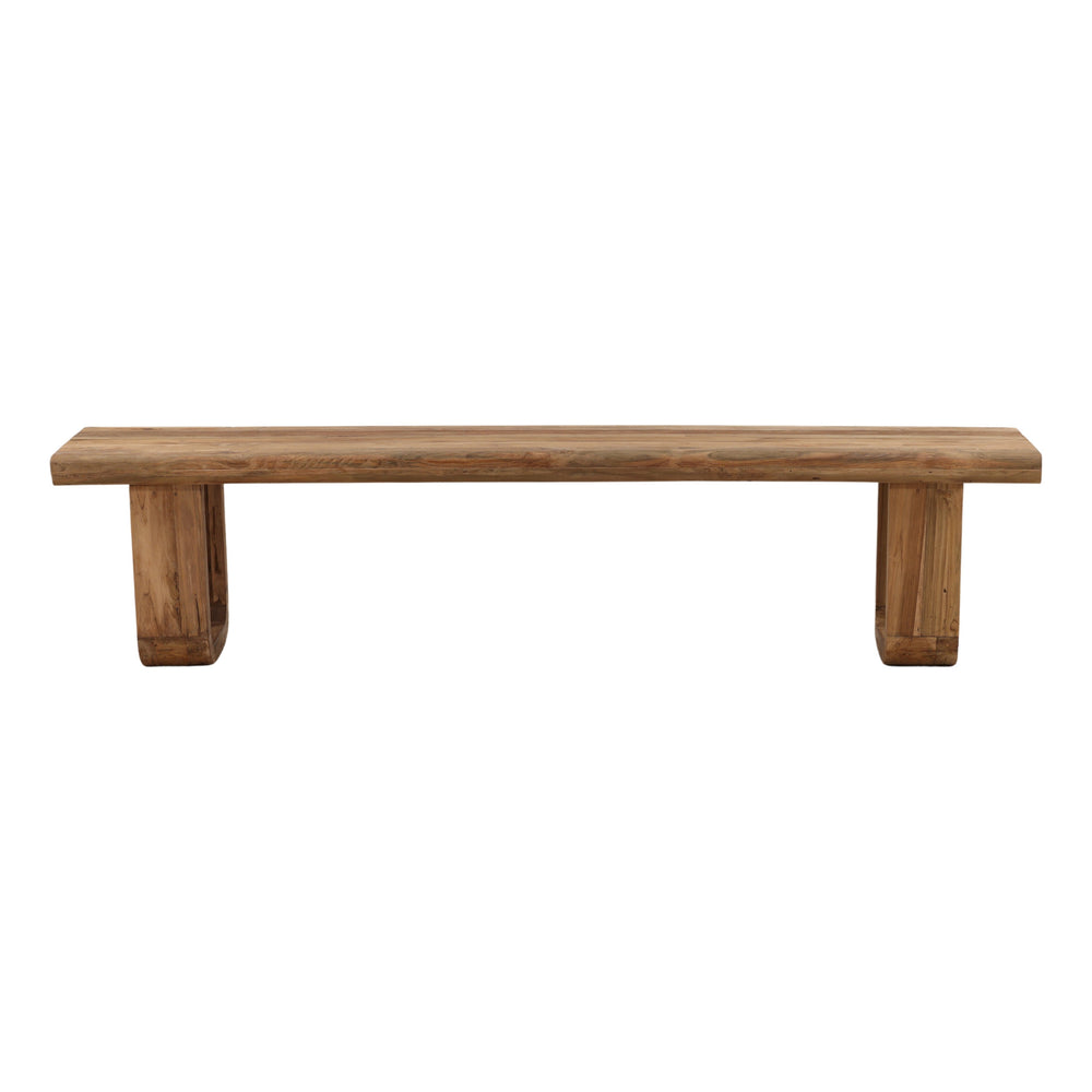 Davin Outdoor Bench Natural — Front