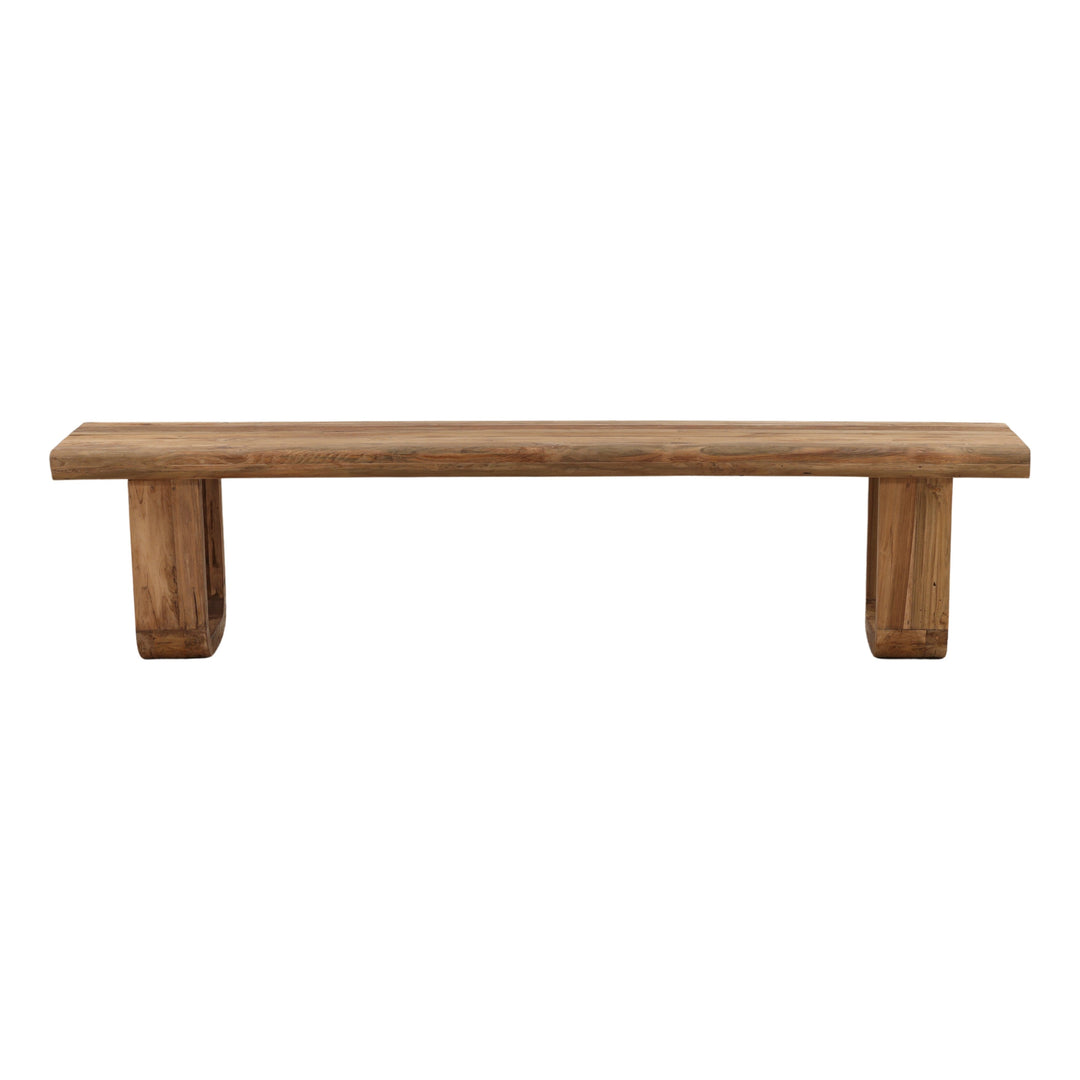 Davin Outdoor Bench Natural — Front