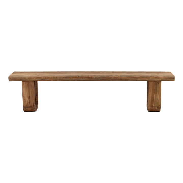 Davin Outdoor Bench Natural — Front