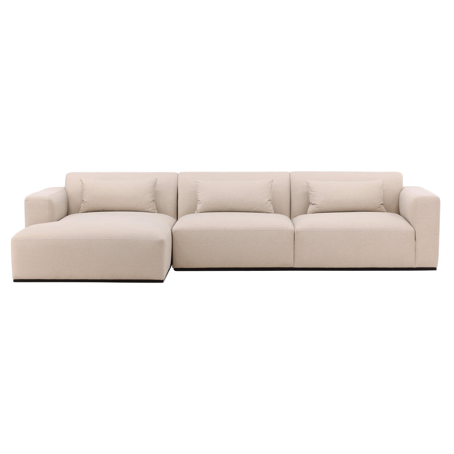 Brooklyne Left Chaise Sectional Cream - SwayLiving