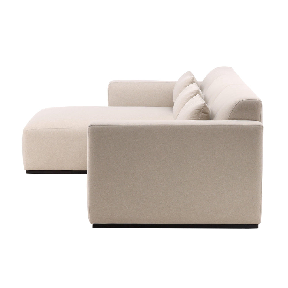 Brooklyne Left Chaise Sectional Cream - SwayLiving