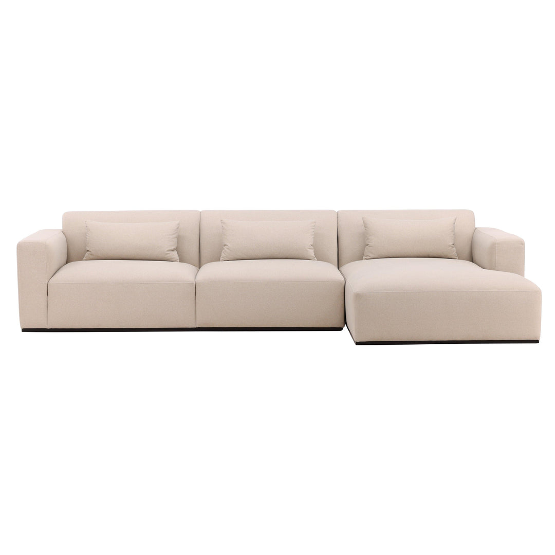 Brooklyne Right Chaise Sectional Cream - SwayLiving