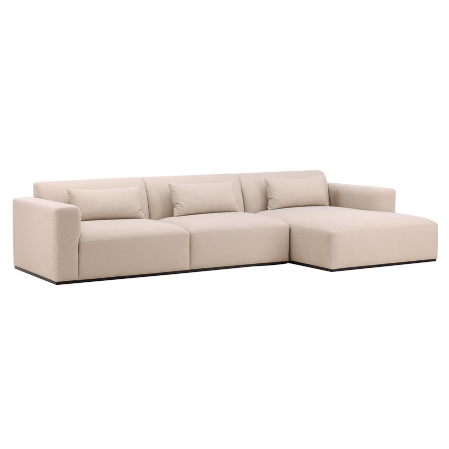 Brooklyne Right Chaise Sectional Cream - SwayLiving