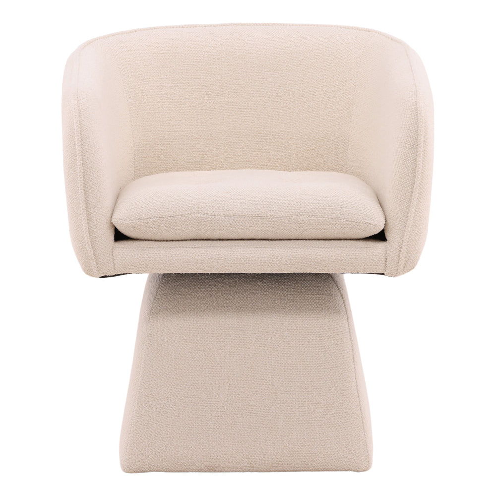 Jonnie Swivel Chair Cream — Front