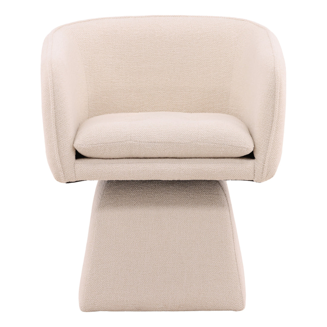 Jonnie Swivel Chair Cream — Front
