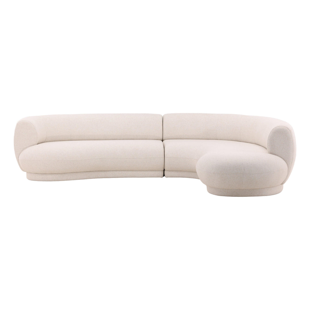Lakesh Right Chaise Sectional Cream - SwayLiving