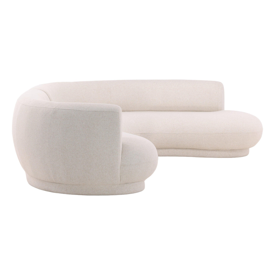 Lakesh Right Chaise Sectional Cream - SwayLiving