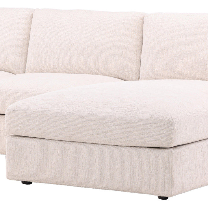 Bryson Right Chaise Sectional Cream - SwayLiving