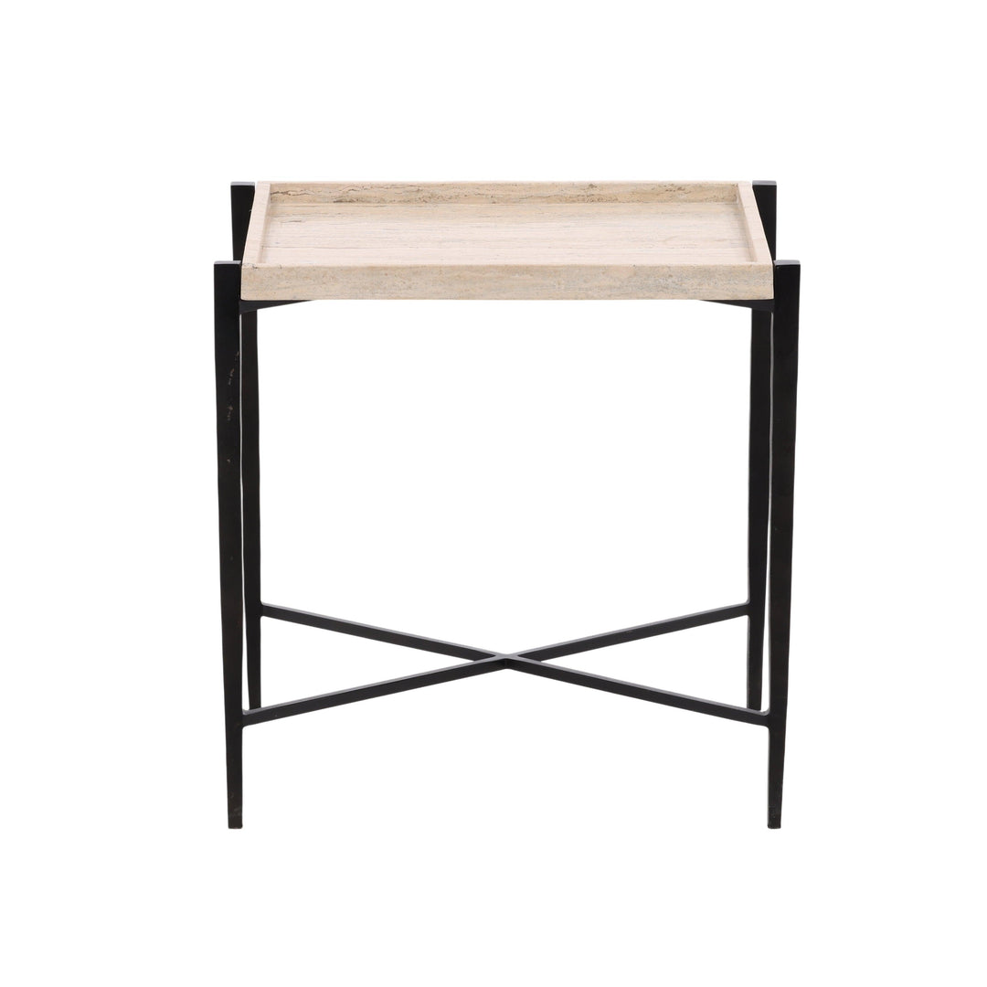 Rys End Table Travertine - SwayLiving