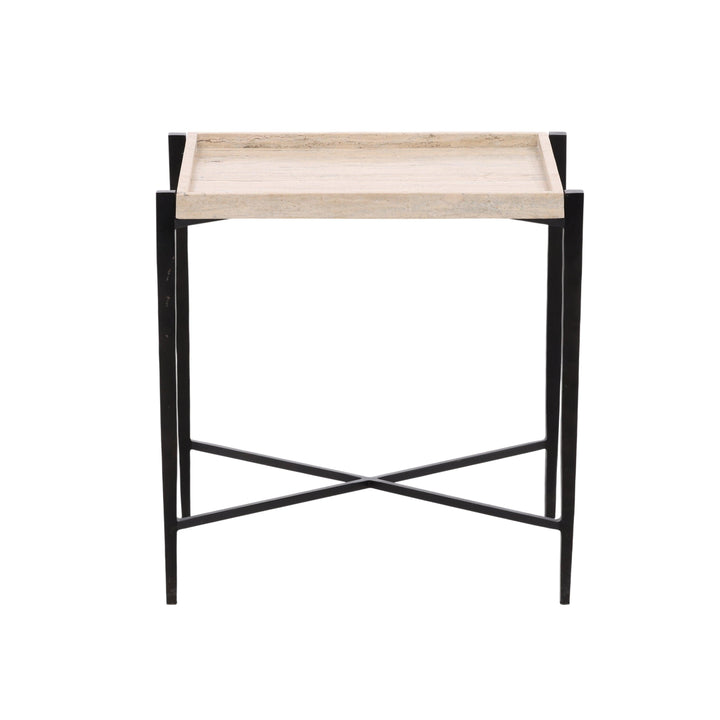 Rys End Table Travertine - SwayLiving