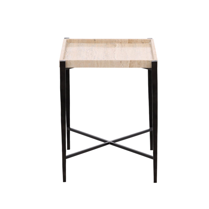 Rys End Table Travertine - SwayLiving