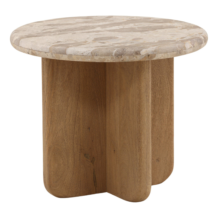 Laynah Side Table Beige — Front Three-Quarter