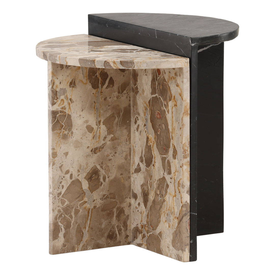 Herrington Nesting Table Set of 2 Black Cream — Front Three-Quarter