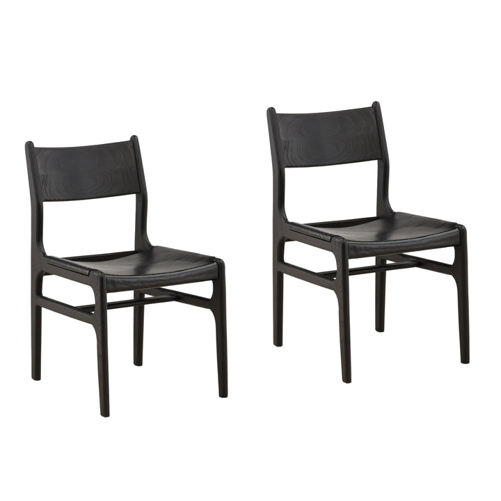 Leandro Dining Chair Set of 2 Black — Front Three-Quarter