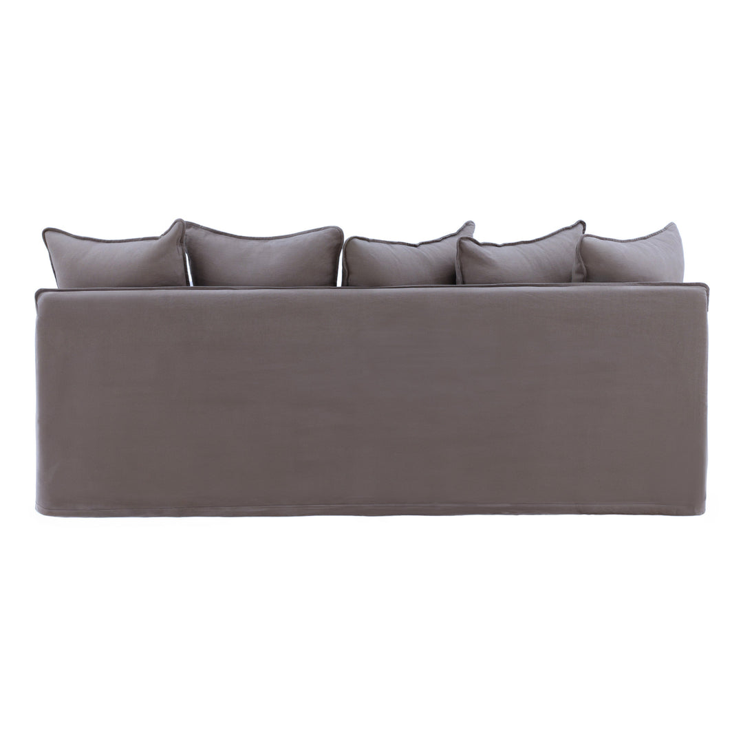 Lexa Sofa Slipcover Stone — Back