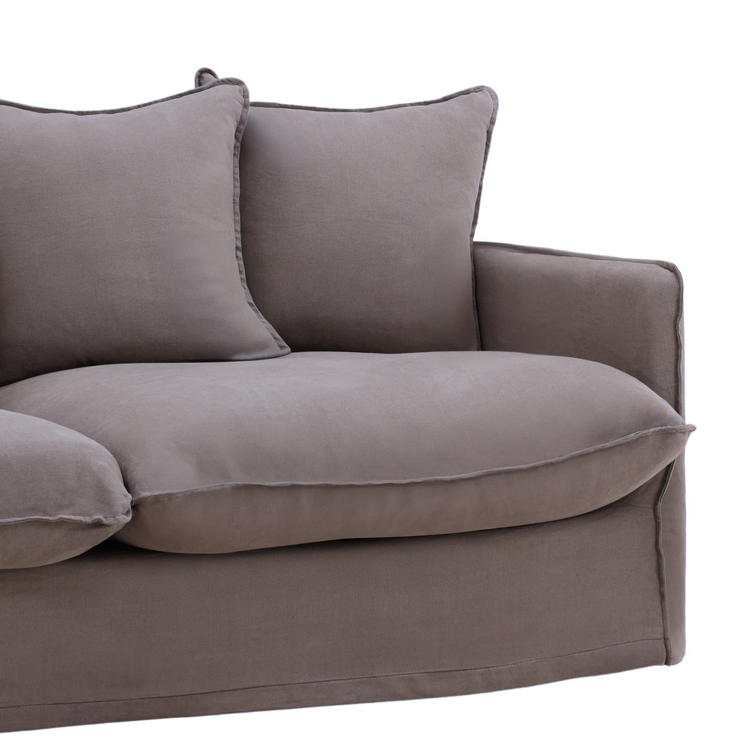 Lexa Sofa Slipcover Stone — Detail 2