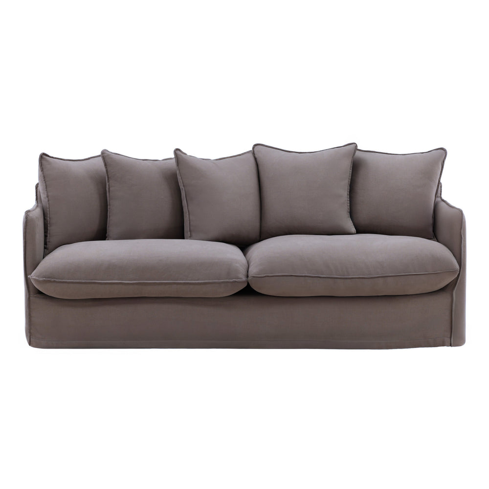 Lexa Sofa Slipcover Stone — Front