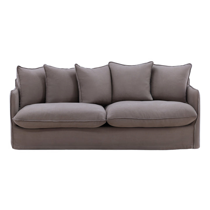 Lexa Sofa Slipcover Stone — Front
