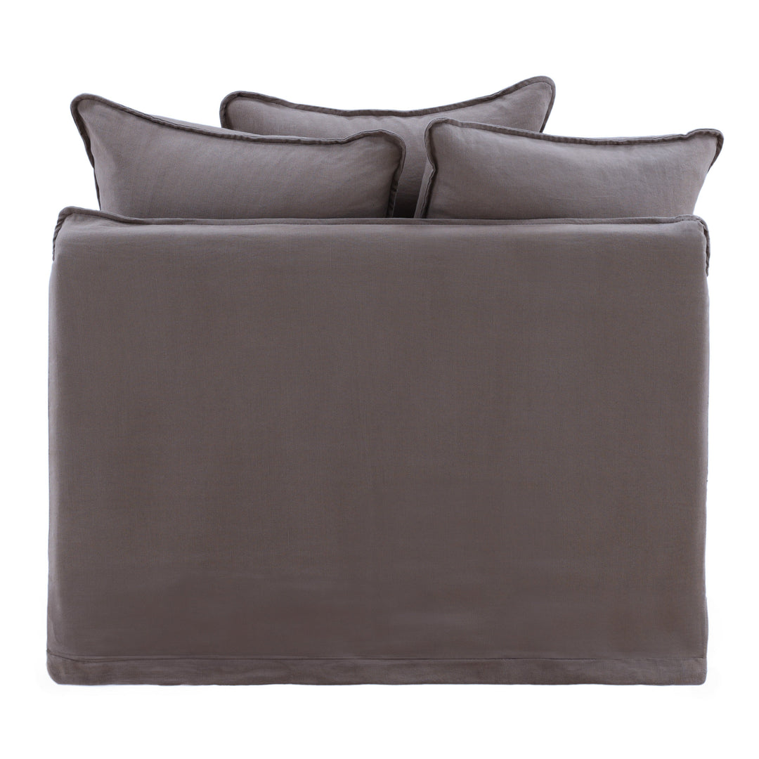 Lexa Sofa Chair Slipcover Stone — Back