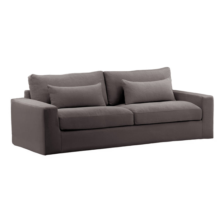 Silvie Sofa Slipcover Stone — Front Three-Quarter