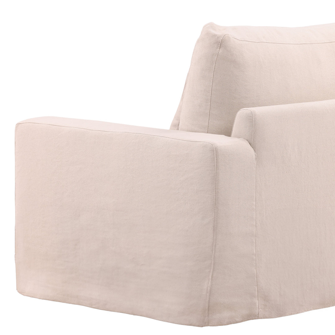 Silvie Sofa Chair Slipcover Natural — Detail 2