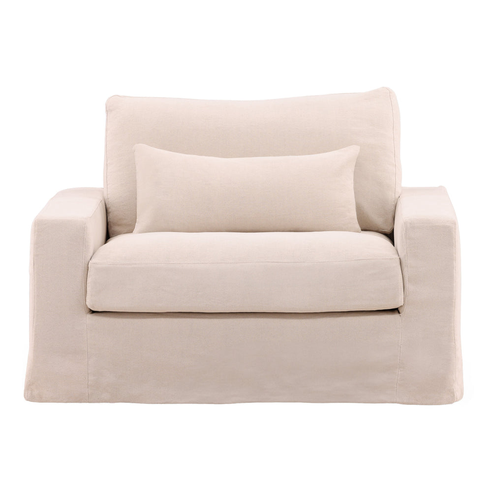 Silvie Sofa Chair Slipcover Natural — Front