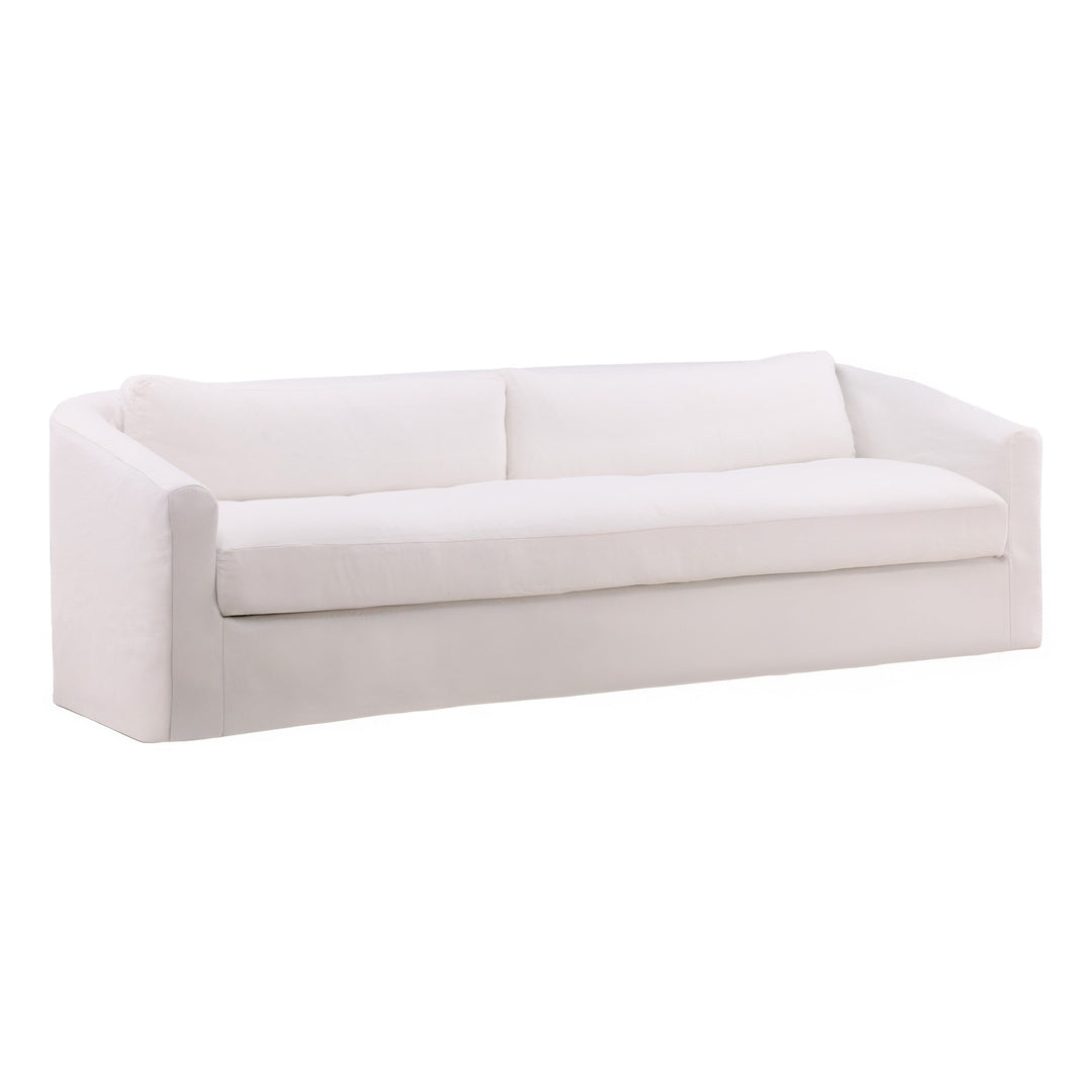 Violetta Sofa Slipcover White — Front Three-Quarter