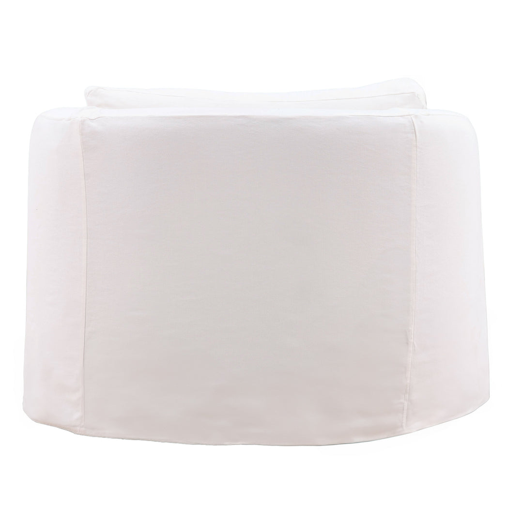 Violetta Sofa Chair Slipcover White — Back