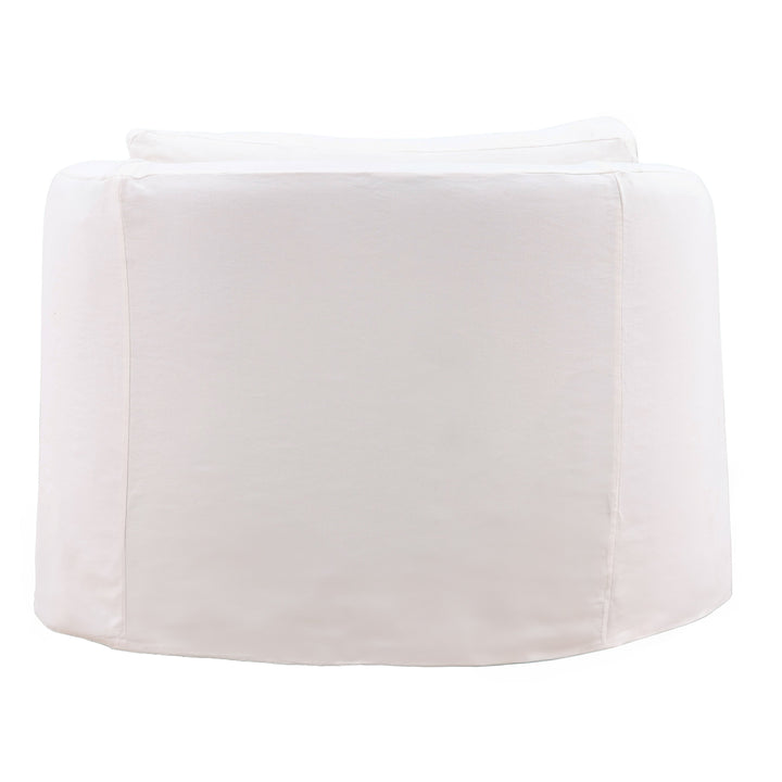 Violetta Sofa Chair Slipcover White — Back