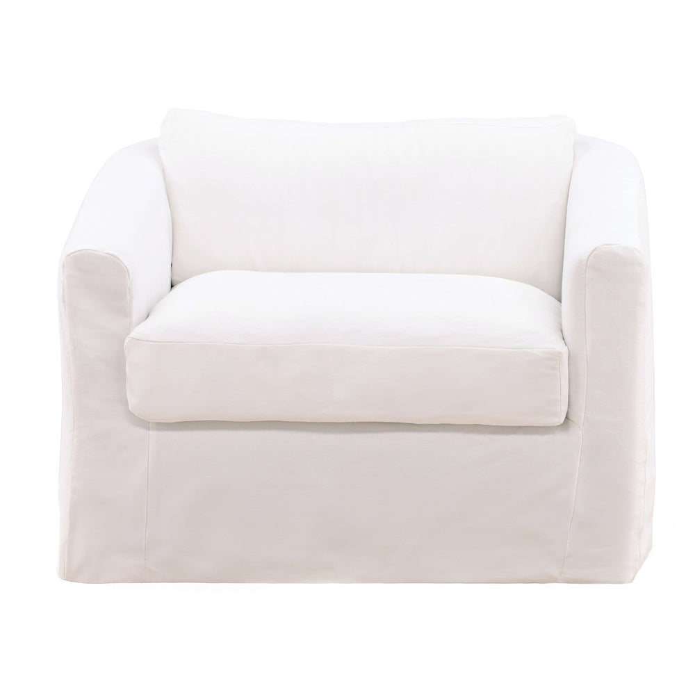Violetta Sofa Chair Slipcover White — Front