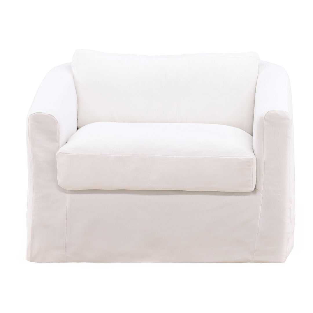 Violetta Sofa Chair Slipcover White — Front