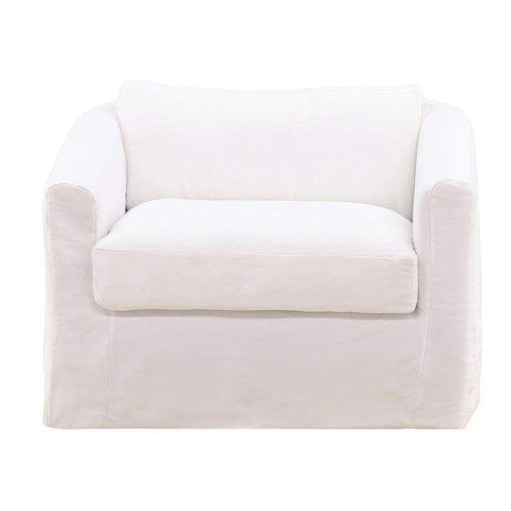 Violetta Sofa Chair Slipcover White — Front