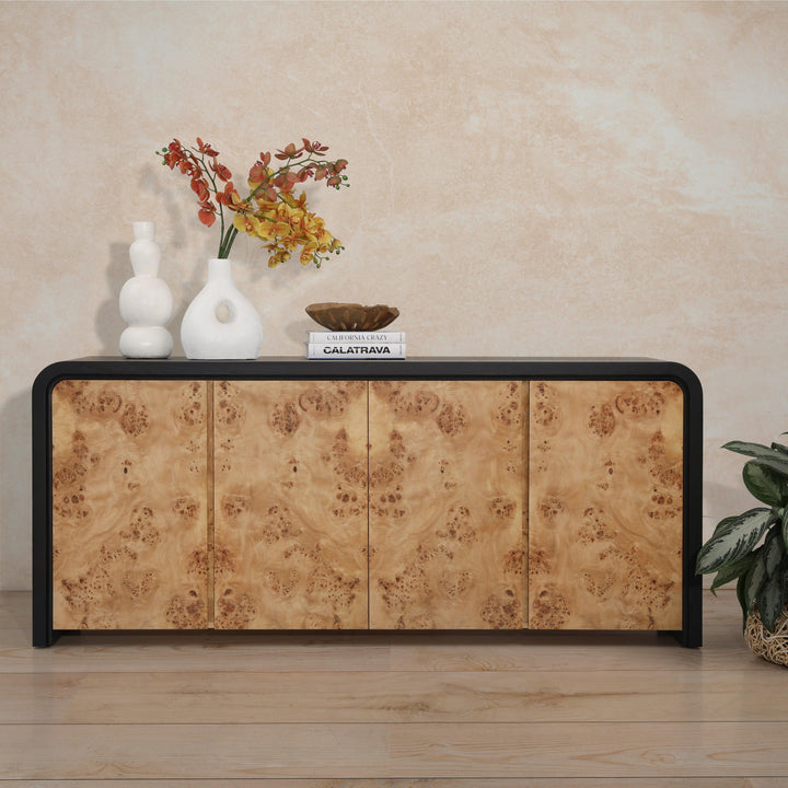 Brennon Sideboard Black and Burl - SwayLiving