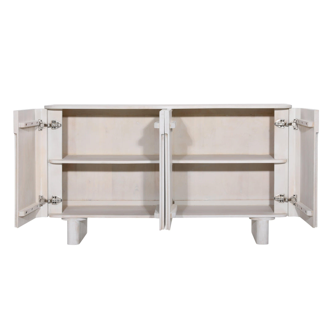 Esposito Cabinet White 4-Door - SwayLiving