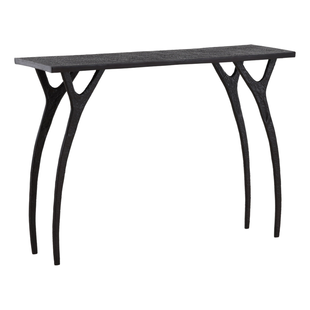 Bastian Console Table Black — Front Three-Quarter