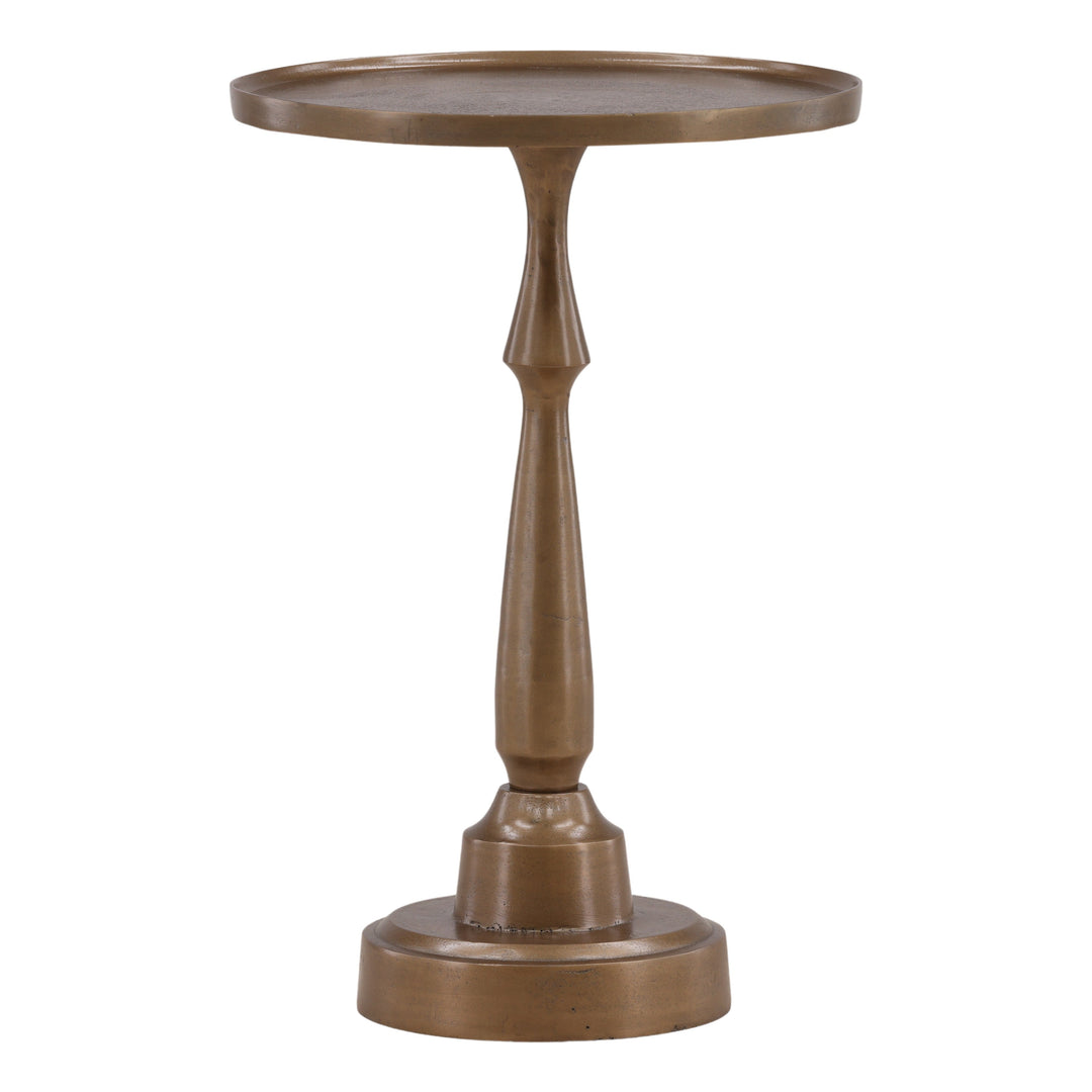 Lunede Side Table Antique Brass Large — Front Three-Quarter