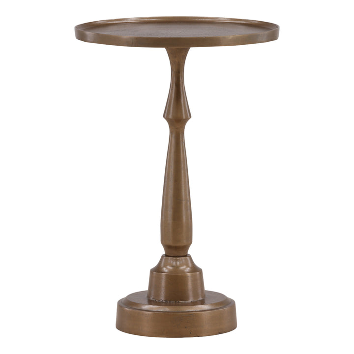 Lunede Side Table Antique Brass Large — Front Three-Quarter