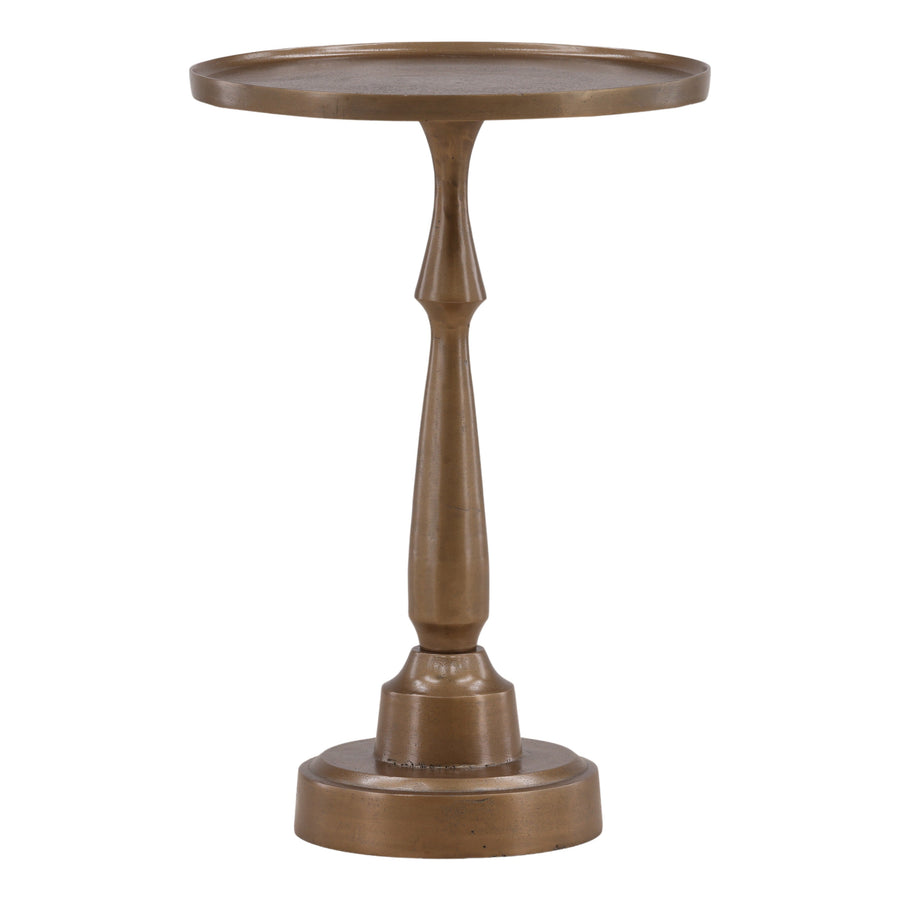 Lunede Side Table Antique Brass Large — Front Three-Quarter