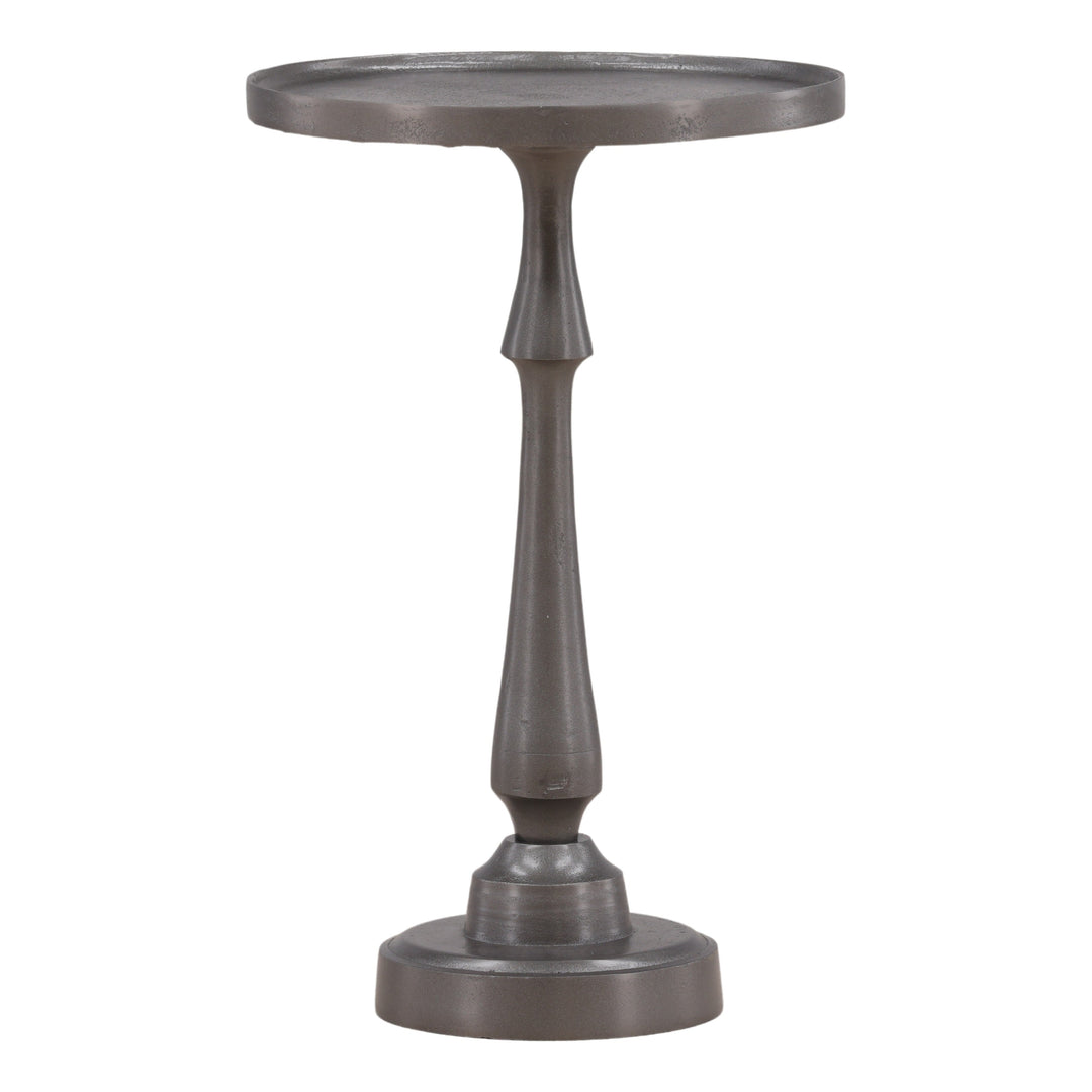 Lunede Side Table Antique Nickel Small — Front Three-Quarter