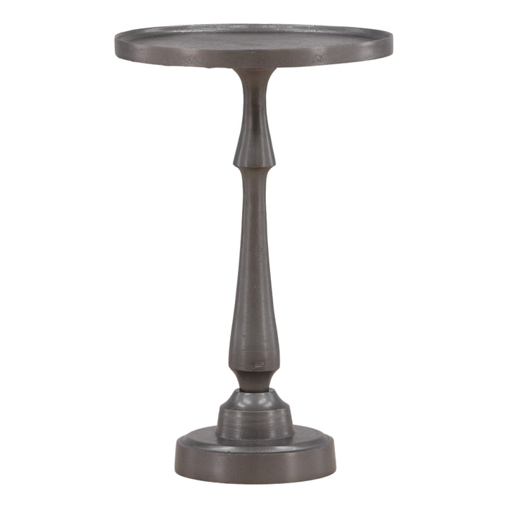 Lunede Side Table Antique Nickel Small — Front Three-Quarter