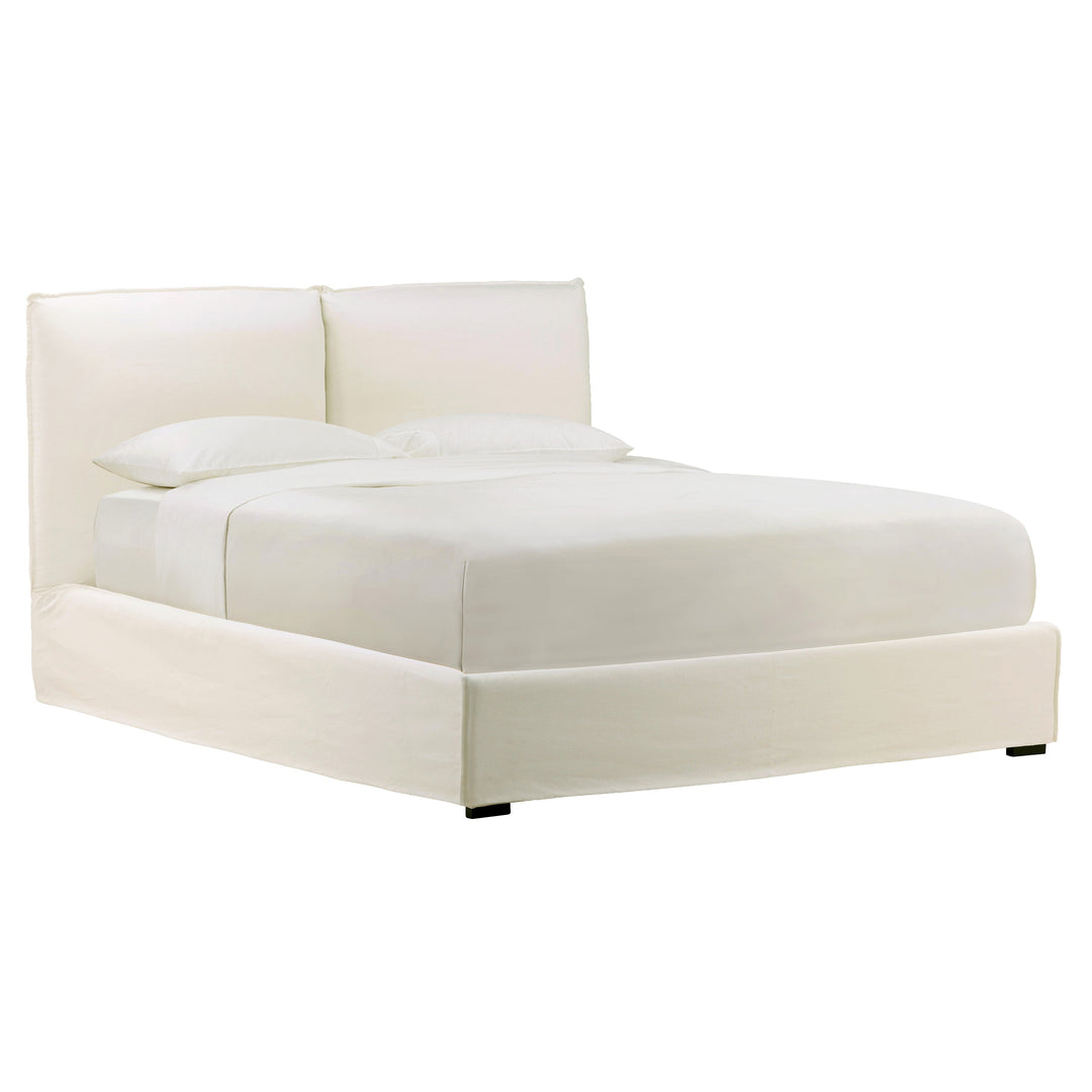Omario Bed King Off White — Front Three-Quarter