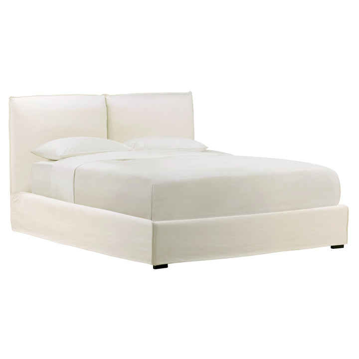 Omario Bed King Off White — Front Three-Quarter